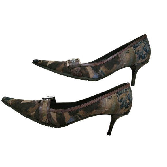 Christian Dior Vintage Galliano Camo Floral Pointed Toe Kitten Heels IT 36 US 6 - Picture 4 of 12